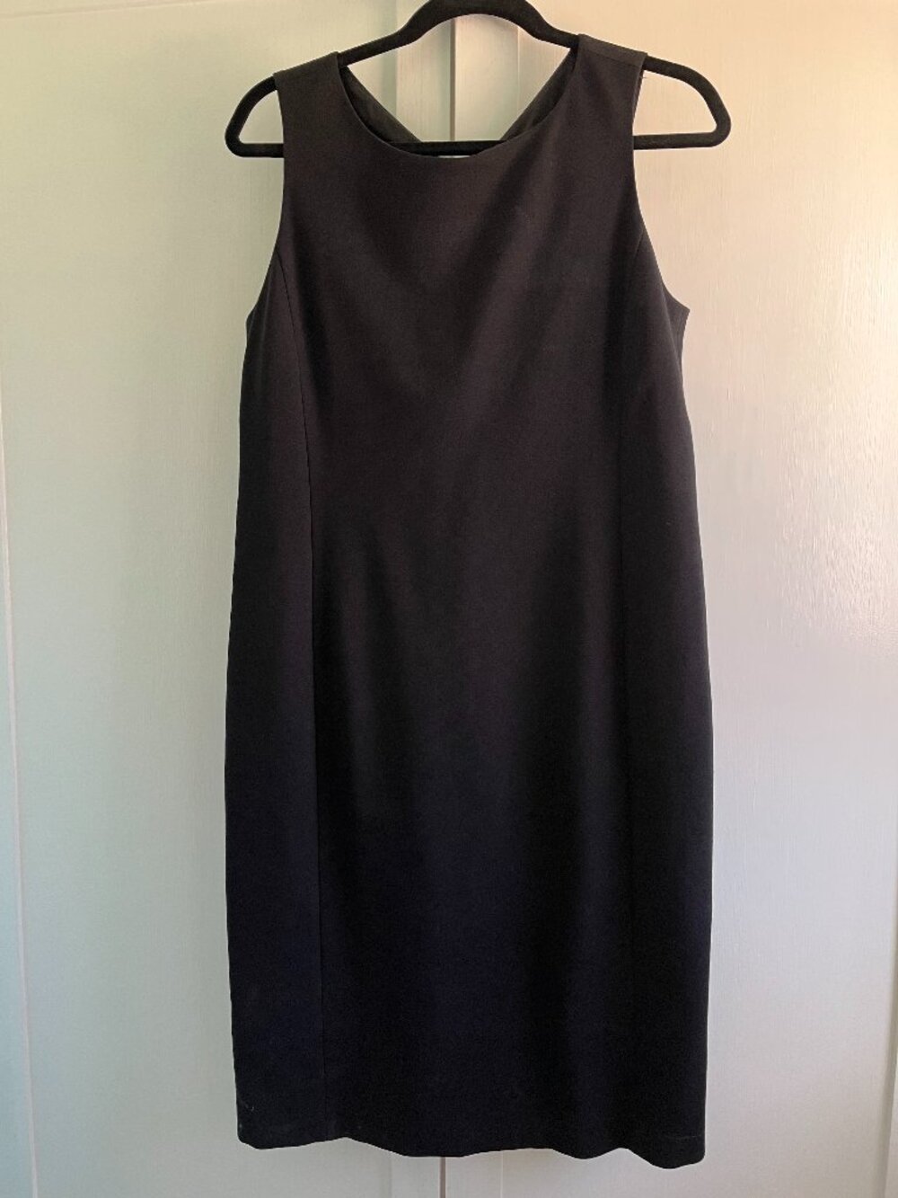 Eileen Fisher Black Shift Sheath Dress.  Silk/Nylon Lining.  Size Medium. MINT.